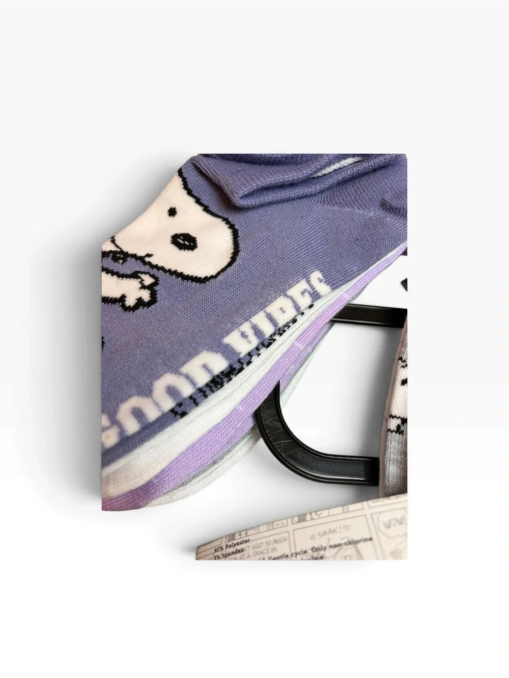 Peanuts Snoopy No-Show Socks 10 Pack Gray White Purple Floral